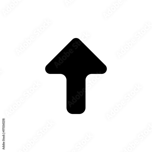 Arrow up icon in solid-filled glyph style. Simple direction symbol vector illustration — pixel-perfect icon.