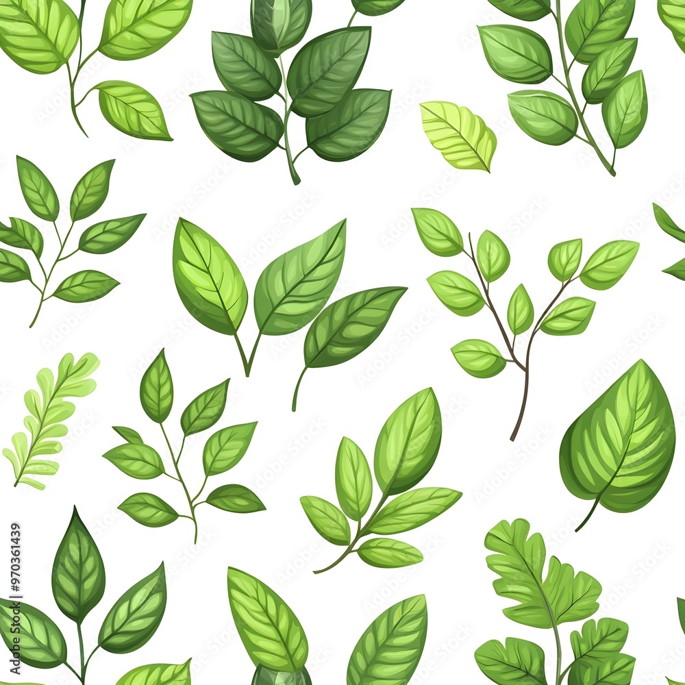 Seamless Background Pattern of Vibrant Fresh Green Leaves and Foliage Seamless Background Pattern of Vibrant Fresh Green Leaves and Foliage