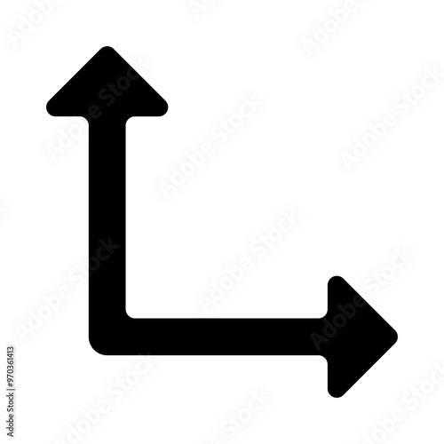 Two-axes dimensional icon in solid-filled glyph style. Simple arrow symbol vector illustration — pixel-perfect icon.