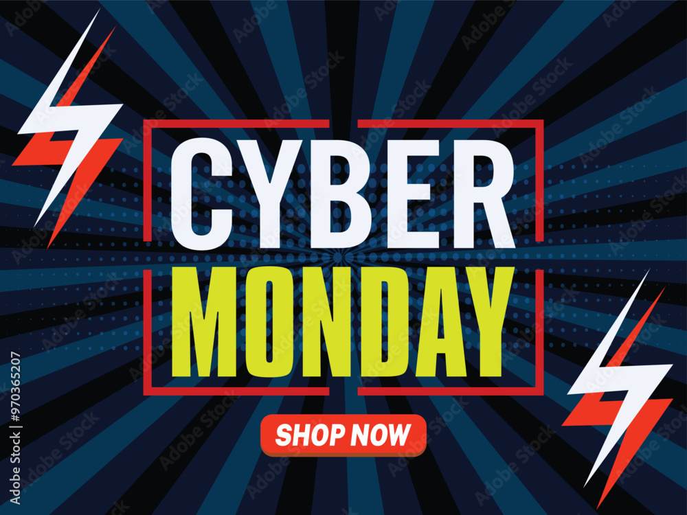 Cyber Monday template, banner, poster design concept with sale text on beautiful background with illustration Cyber Monday template, banner, poster design concept with sale text on beautiful background with illustration