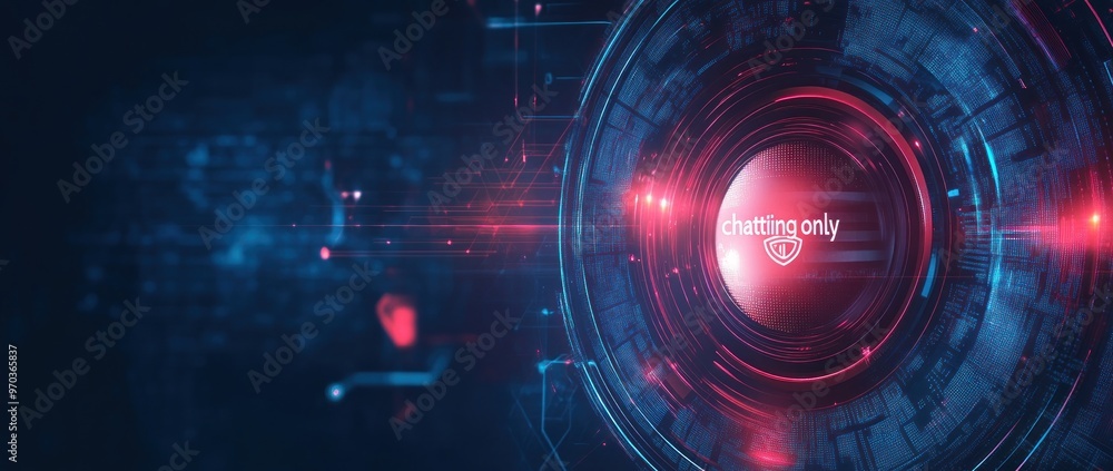 Fototapeta premium Cybersecurity and Chatting Only