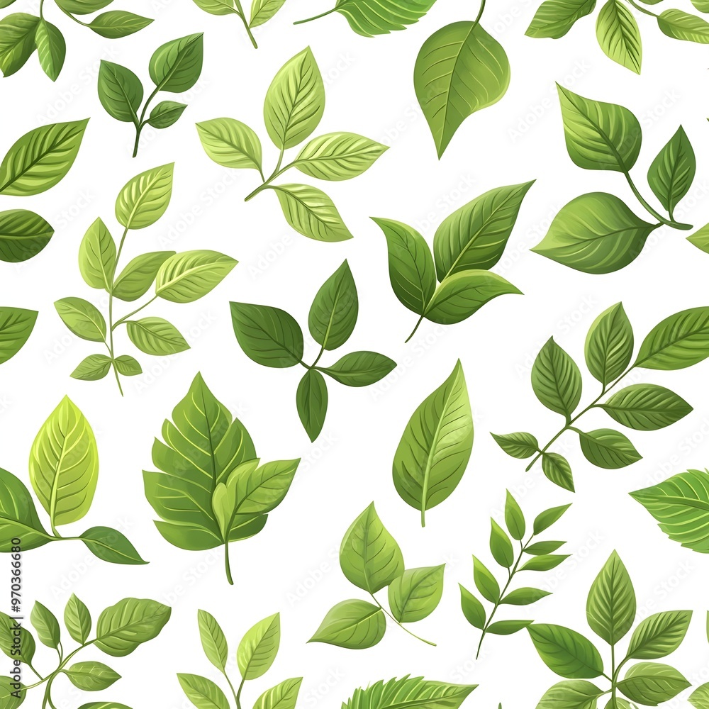 Natural Green Leaves Seamless Background Pattern for Wallpaper Textile or Packaging Design Natural Green Leaves Seamless Background Pattern for Wallpaper Textile or Packaging Design