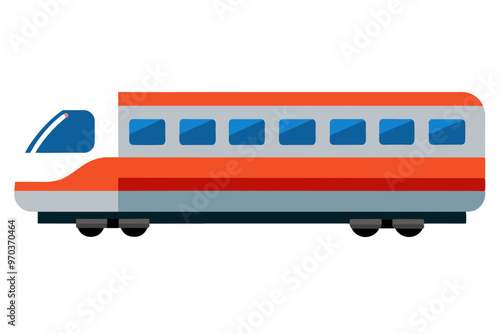 A realistic vector illustration of a motorail train isolated vector art illustration