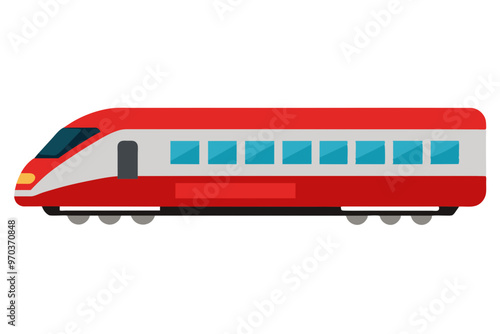 A realistic vector illustration of a motorail train isolated vector art illustration