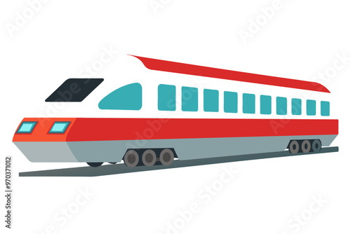 A realistic vector illustration of a motorail train isolated vector art illustration