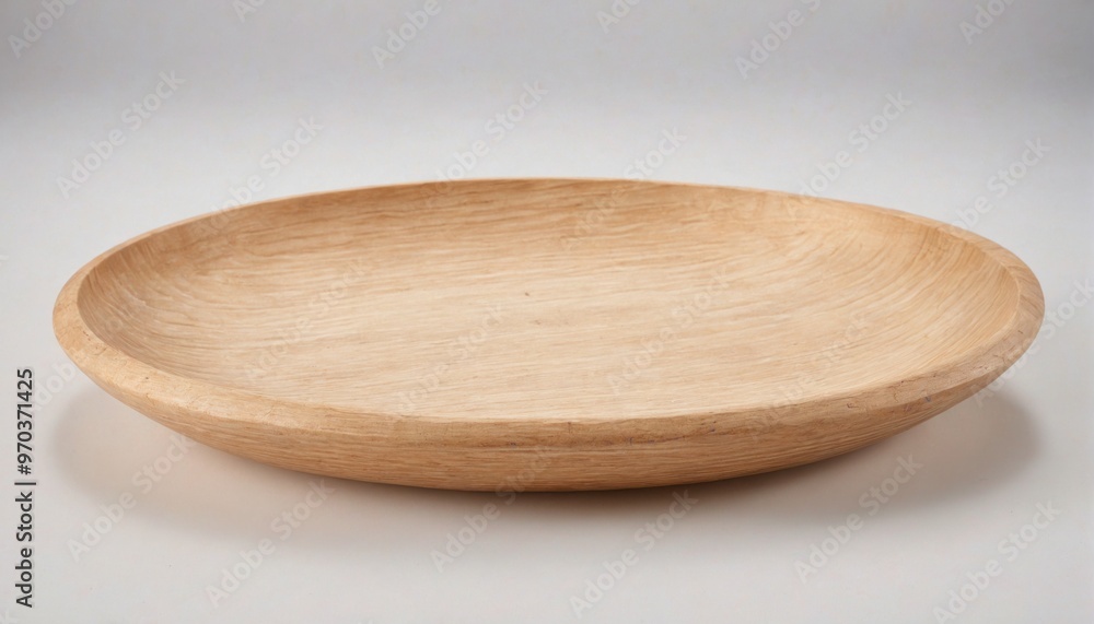 Round wooden plate bowl It appears to be wooden plate isolated Round wooden plate bowl It appears to be wooden plate isolated