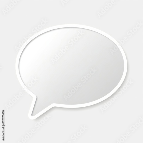 White speech bubble icon It rectangular shape curved speech bubb photo