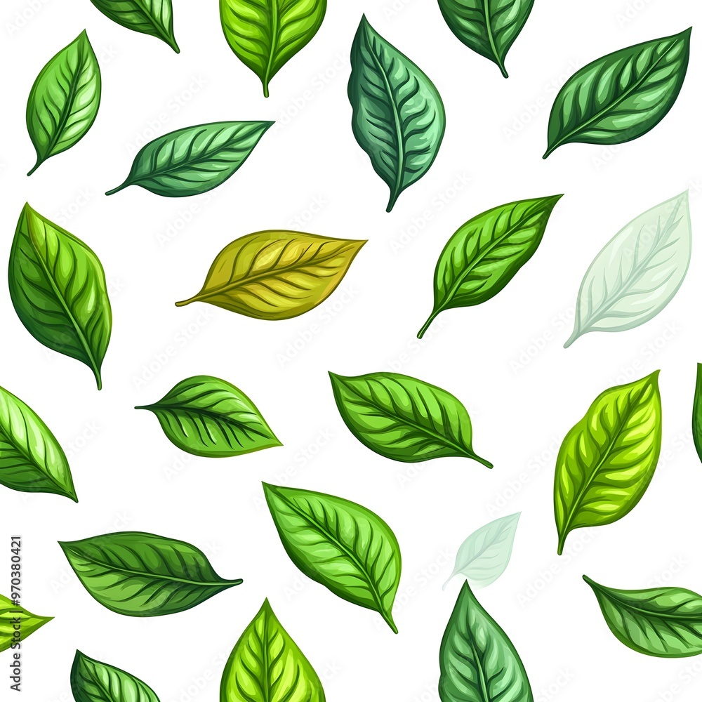 Seamless Pattern of Vibrant and Thriving Botanical Leaves in a Natural and Eco Friendly Design Seamless Pattern of Vibrant and Thriving Botanical Leaves in a Natural and Eco Friendly Design