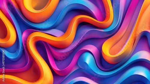 A vibrant, flowing abstract design with colorful waves in shades of pink, purple, and orange, ideal for backgrounds.