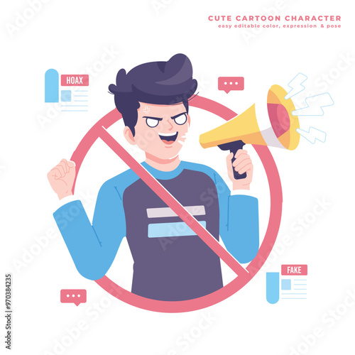 hoax and fake news illustration