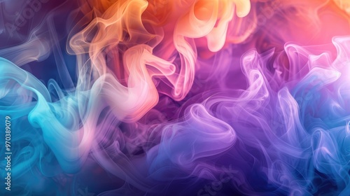 Whimsical patterns of swirling smoke in vibrant colors