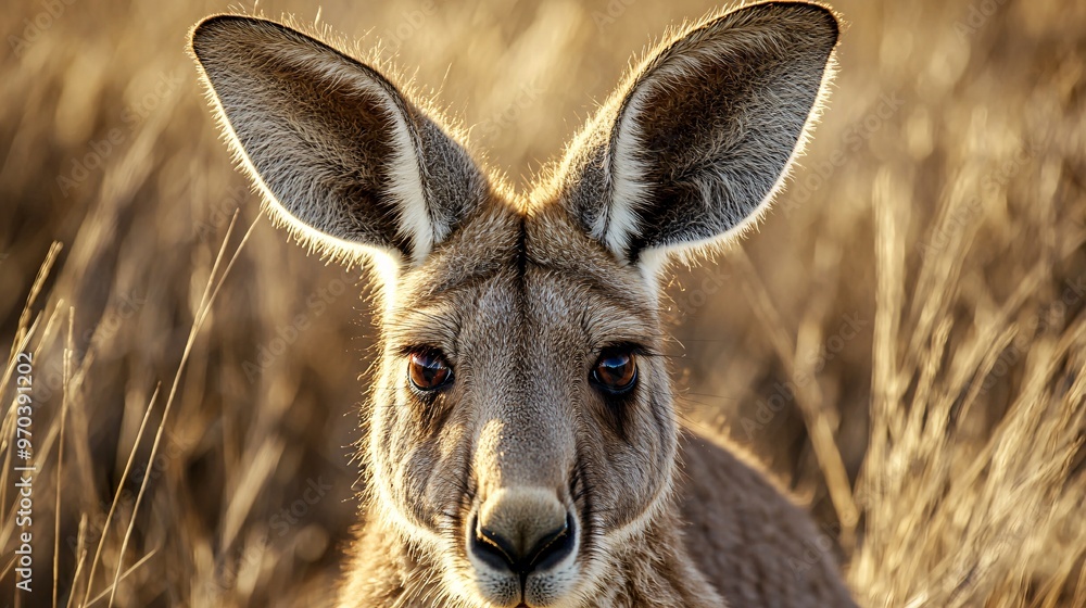 Kangaroo Peering Into Camera in Australian Outback Kangaroo Peering Into Camera in Australian Outback