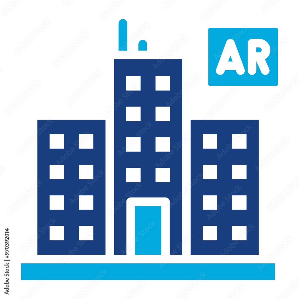 Naklejka premium Ar City icon vector image. Can be used for Augmented Reality.