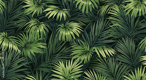 Wallpaper Mural A Palm leaves seamless background in wallpaper style, with seamless pattern for graphic resources
 Torontodigital.ca