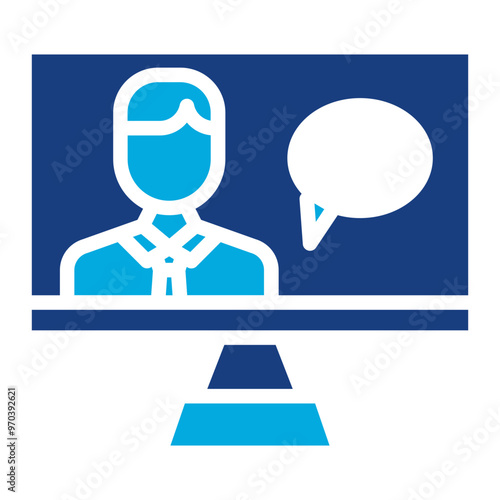 Live Interview icon vector image. Can be used for Live Streaming.