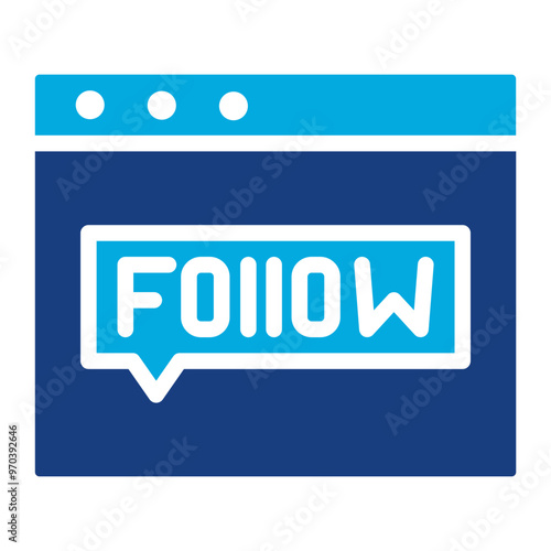 Follow icon vector image. Can be used for Live Streaming.