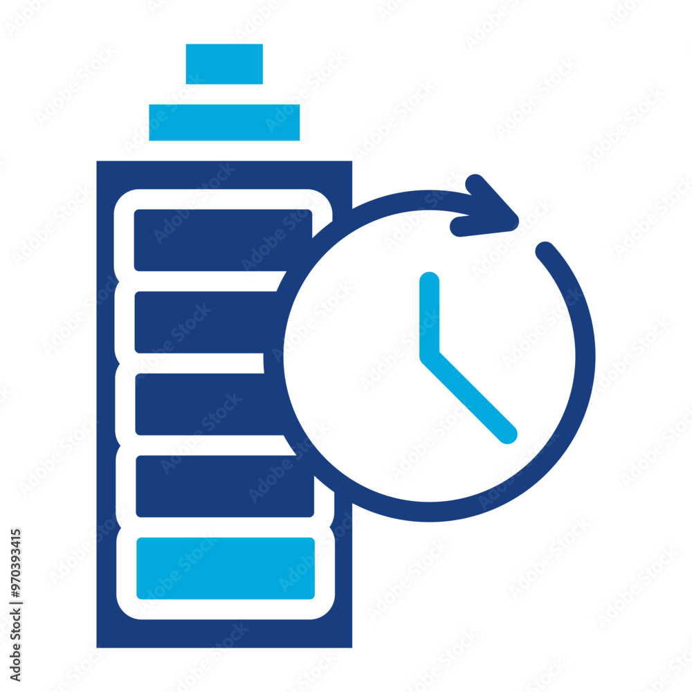 Battery Duration icon vector image. Can be used for Personal Transportation. Battery Duration icon vector image. Can be used for Personal Transportation.