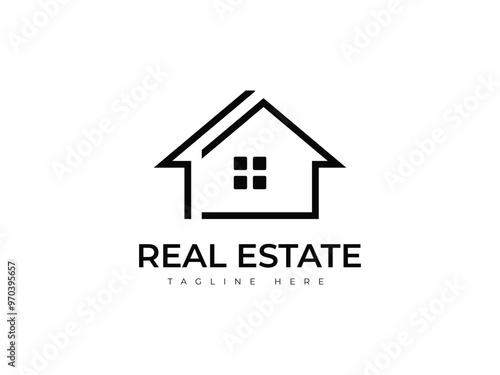 Real Estate Logo Design. Construction Architecture Building Logo Design Template