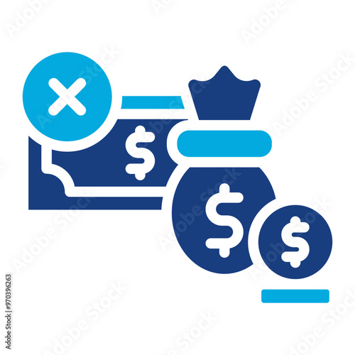 Loan Denial icon vector image. Can be used for Loan.