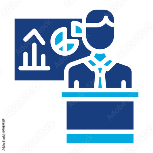 Conference Presentations icon vector image. Can be used for Curriculum Vitae.