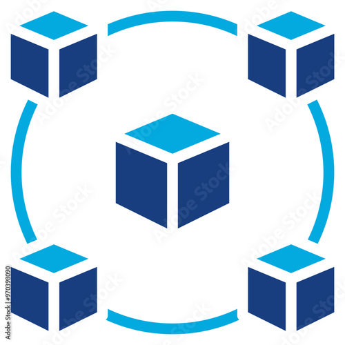 Blockchain icon vector image. Can be used for Professional Services.