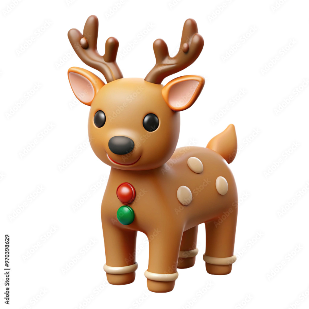 Obraz premium gingerbread deer with chrismas 3d cartoon style illustration