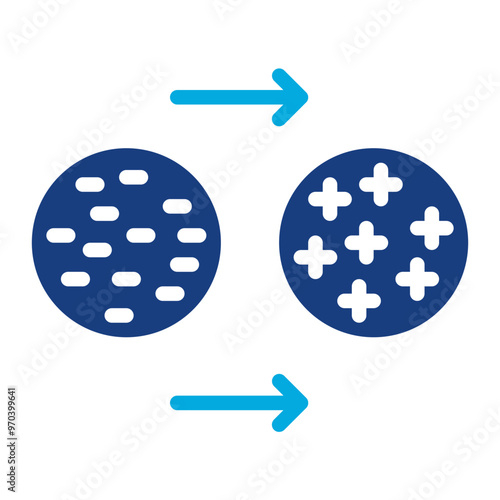 Ion Exchange icon vector image. Can be used for Water Treatment.
