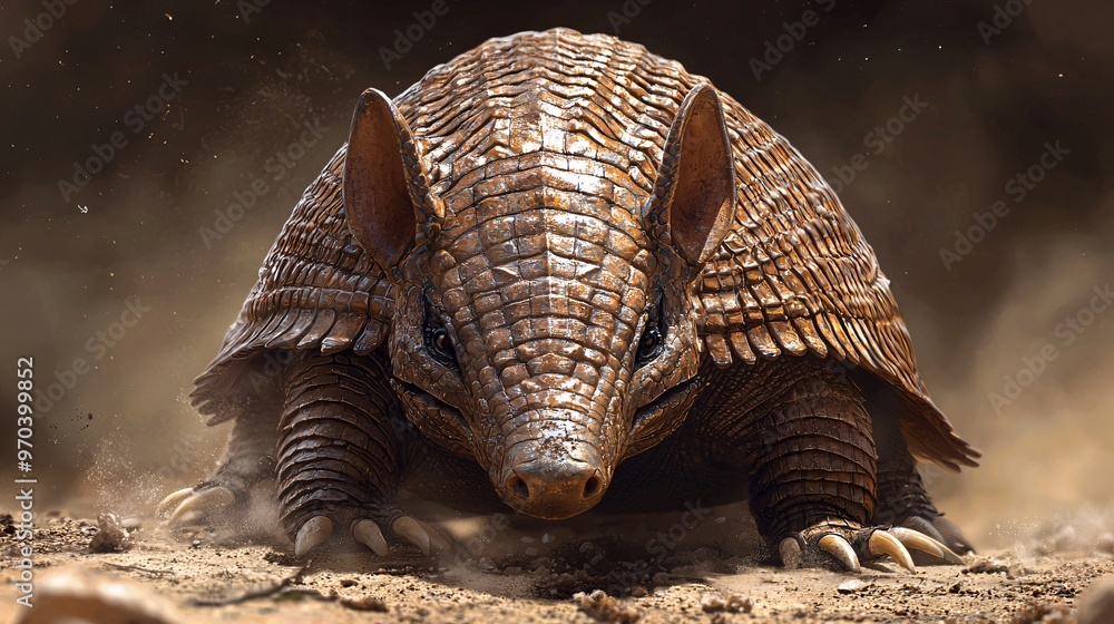 Fototapeta premium Armadillo Peering into Camera
