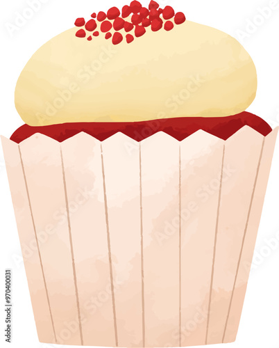 Red Velvet Cupcake with Vanilla Icing