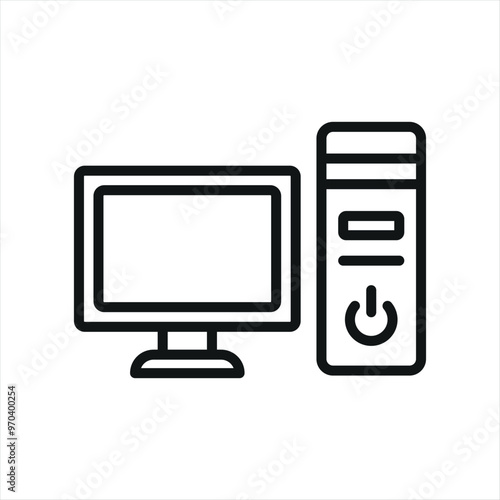 Computer stationery icon vector basic design simple and modern concept