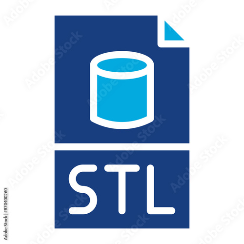 STL File icon vector image. Can be used for Additive Maufacturing. photo