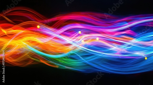 Abstract colorful light waves