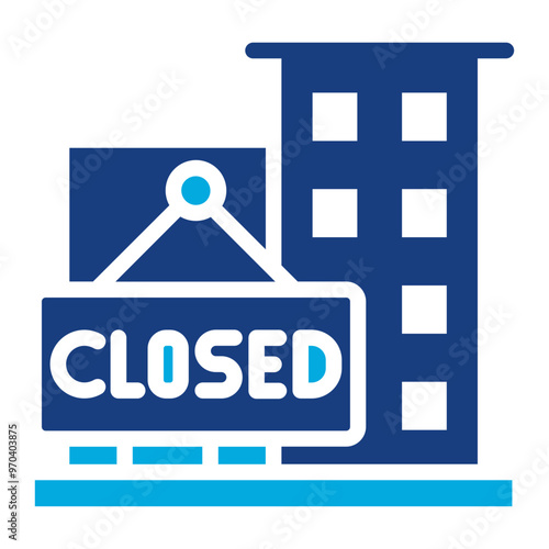 Closure icon vector image. Can be used for Business Disruption.