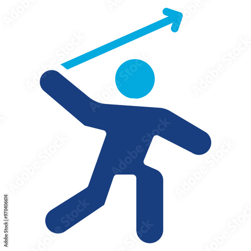 Javelin Throw icon vector image. Can be used for Track and Field.