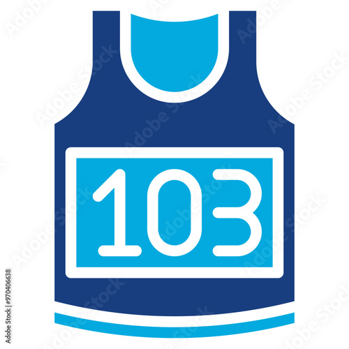 Running Bib icon vector image. Can be used for Track and Field.