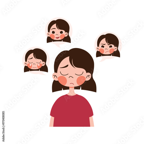 Premenstrual Syndrome Illustration Mood Swings and Irritability