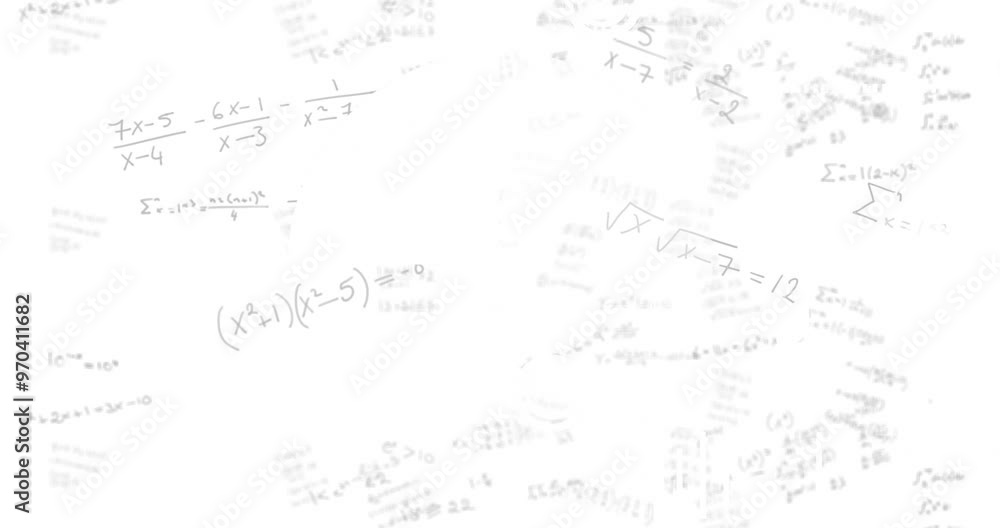 Animation of mathematical data processing on white background Animation of mathematical data processing on white background