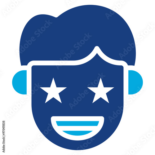 Excited icon vector image. Can be used for Human Emotions.