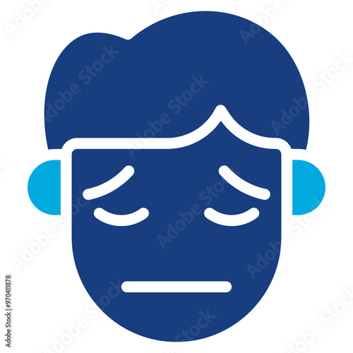 Pensive icon vector image. Can be used for Human Emotions.