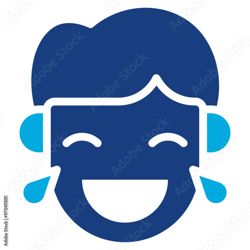 Laugh icon vector image. Can be used for Human Emotions.