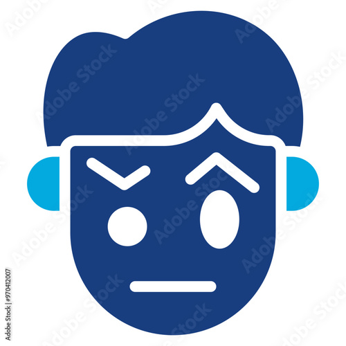 Skeptical icon vector image. Can be used for Human Emotions.