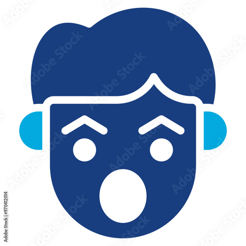 Surprised icon vector image. Can be used for Human Emotions.