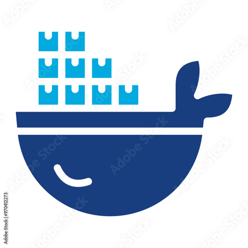 Docker icon vector image. Can be used for Data Science.