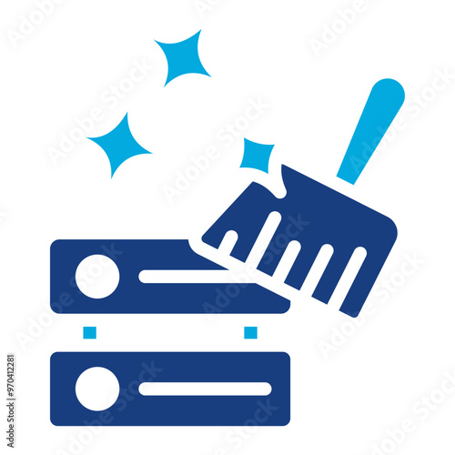 Data Cleaning icon vector image. Can be used for Data Science.
