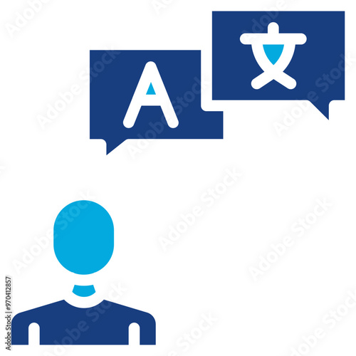 Multilingual icon vector image. Can be used for Data Science.