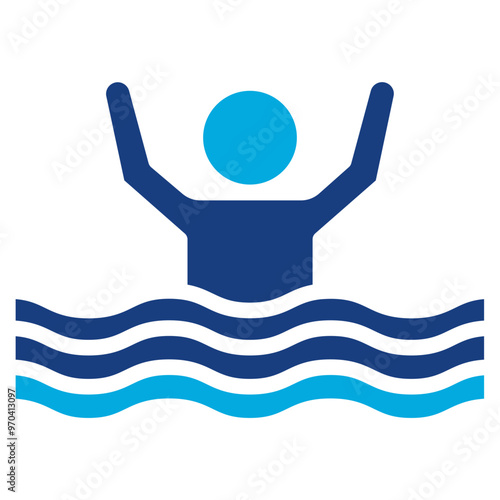 Drowning icon vector image. Can be used for Burnout.