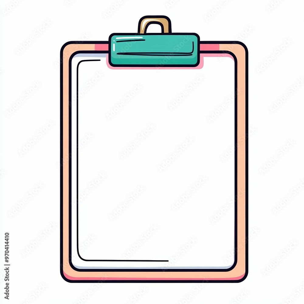A blank clipboard with a vibrant clip stands ready for notes, showcasing an organized workspace perfect for jotting down ideas and tasks A blank clipboard with a vibrant clip stands ready for notes, showcasing an organized workspace perfect for jotting down ideas and tasks