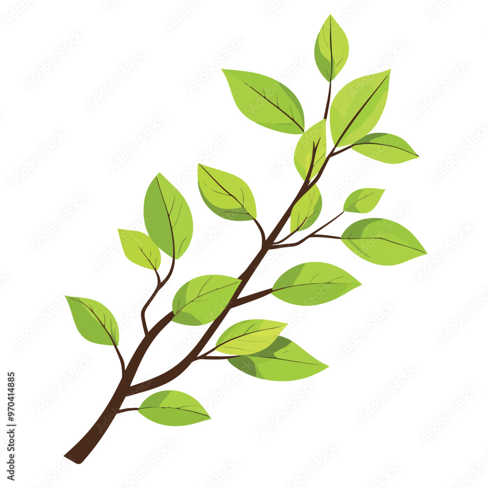 Tree branch with green leaves Tree branch with green leaves