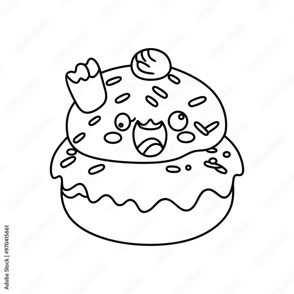 Donuts Character Birthday Cartoon Line art Donuts Character Birthday Cartoon Line art
