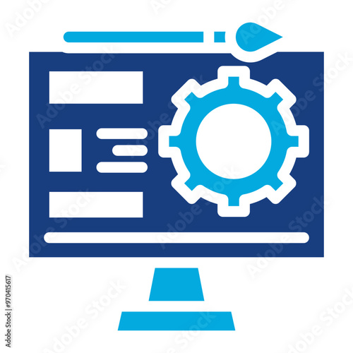 Design Software icon vector image. Can be used for Engineer in Mechanics.